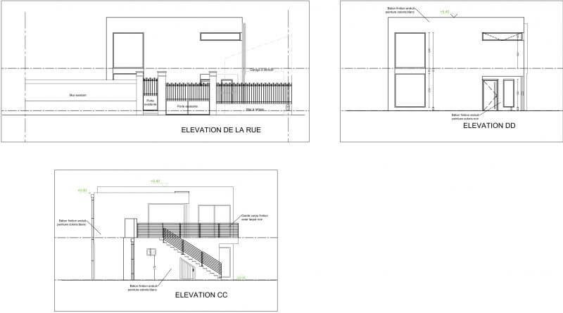 Plans des façades  - Saint Maur (94)